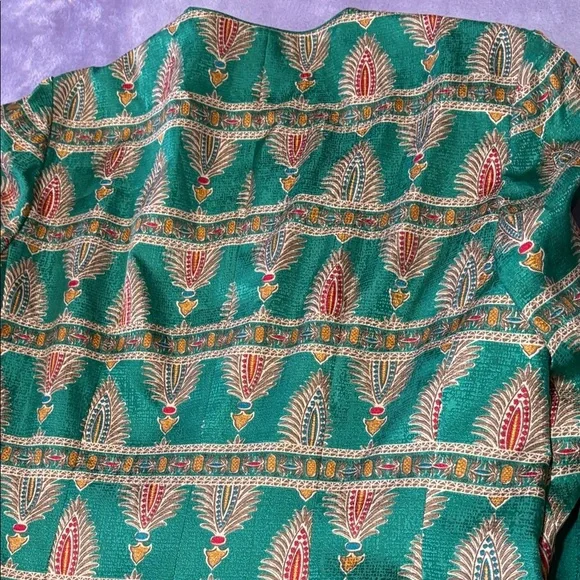 Adrianna Papell Green and Gold Jacket & Skirt Set - Picture 12 of 12